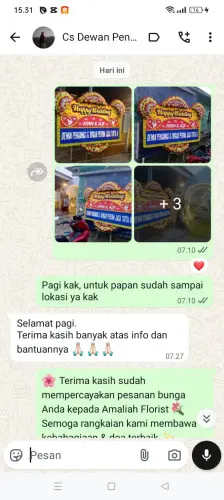 Testimonial Papan Bunga Pernikahan air hitam