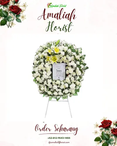 Krans Bunga Duka Cita air hitam